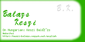 balazs keszi business card